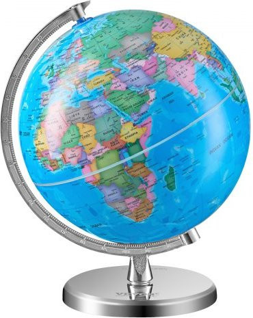 VEVOR Weltkugel mit Standfuß, Drehbarer Globus für Kinder und Geografieunterricht, Durchmesser: 20,32 cm, Sprache: Englisch - Bild 1
