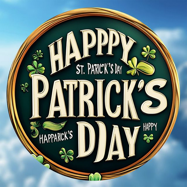 Potdemiel Happy St. Patrick's Day Vintage Rundschild aus Metall, Durchmesser: 20,32 cm, Grün und Gold - Bild 1