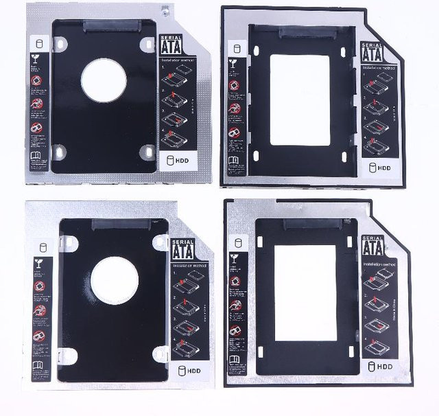 JETTING Universelles 2,5-Zoll HDD-Caddy-Set SATA 3.0 CD-DVD-zu-HDD-Gehäuse für Optibay in Silber (9,5/12,7mm) - Bild 1