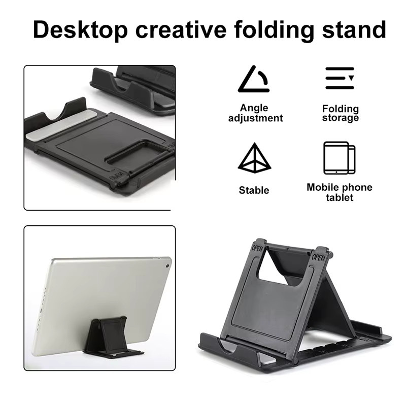 Tragbarer und verstellbarer Universal Klapp-Handyhalter aus Kunststoff für Smartphone und Tablet in Schwarz oder Weiß - Bild 5