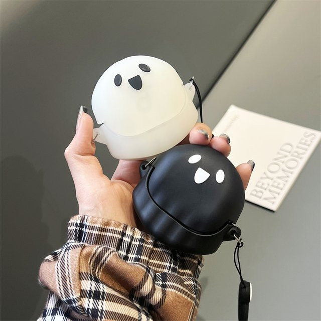 Silikon Schutzhülle mit Haken im Cartoon Geist Design für Anker Soundcore Liberty 4 NC Bluetooth Ohrhörer Ladebox - Bild 1