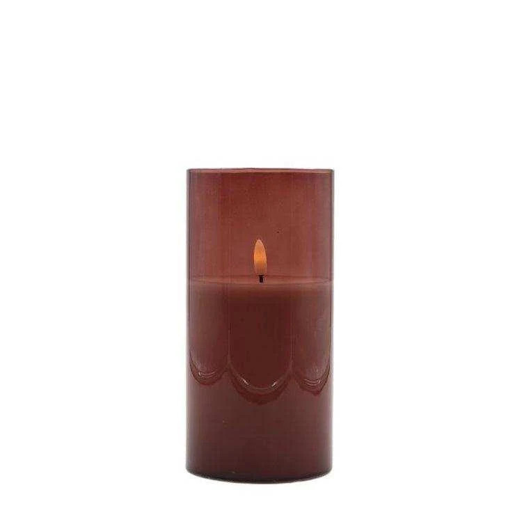 Mansion atmosphere LED-Kerze in Braun mit Fernbedienung und Timer, B/T/H: 10 x 10 x 20 cm - Bild 1