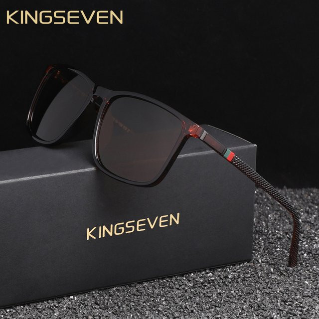 KINGSEVEN Sonnenbrille, Rechteck, Vollrand, Kunststoff, Unisex, polarisiert - Bild 1