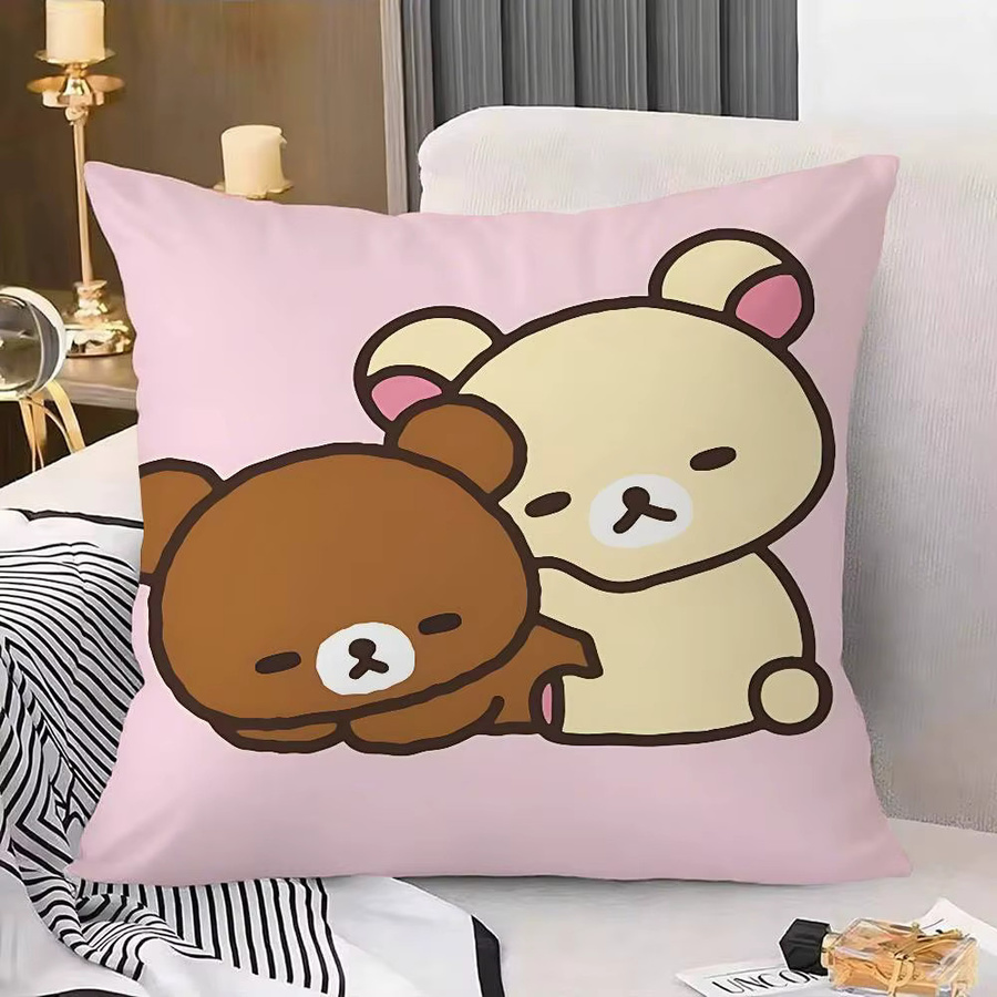 Mesuca Rilakkuma Kawaii Kissenbezug aus weichem Polyester mit Reißverschluss - Bild 2
