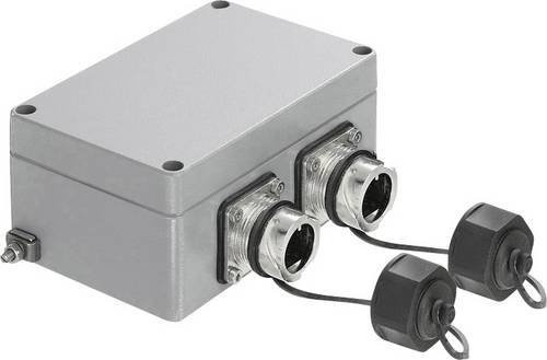 Weidmüller Universal-Gehäuse Flanschdose 2Port gerade IE-OM-V01M-K21-2S Grau B/T/H: 12,5 x 13,6 x 5,7 cm - Bild 1
