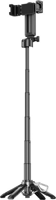 Koogeelife Tragbarer Selfie-Stick und Telefon-Stativ aus Aluminiumlegierung in Schwarz, ausziehbar von 11,7 cm bis 41,5 cm - Bild 1