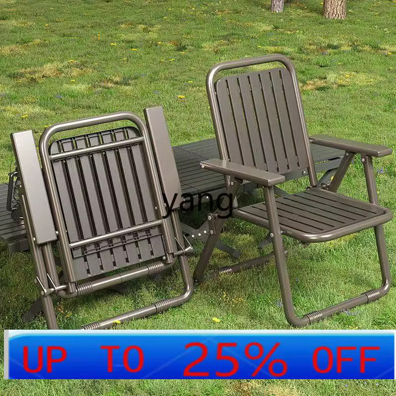 LH Home Klappstuhl Liegestuhl in Schwarz mit Armlehnen und verstellbarer Rückenlehne aus Metall - Bild 2