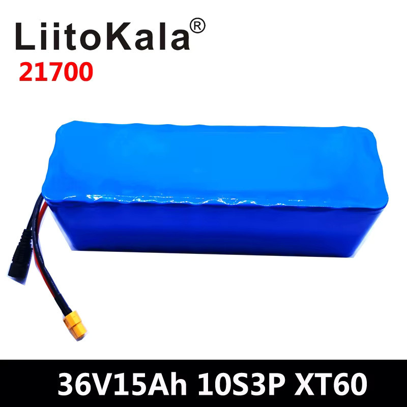 LiitoKala 36V 15Ah Akku 10S3P mit 2A-Ladegerät, blau - Bild 2