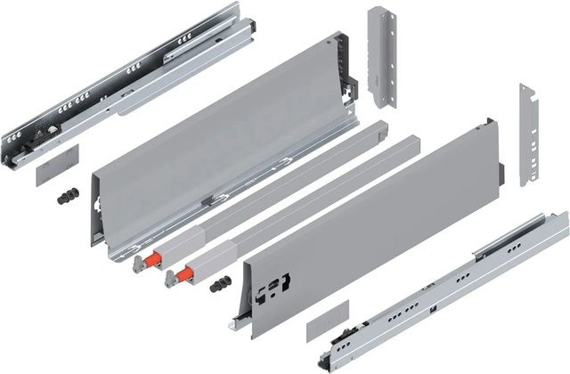 Blum D-Reling K Tandembox antaro Vollauszug mit Soft-Close, Grau, 1 Paar, Auszugslänge: 450 mm, Tragkraft: 65 kg - Bild 1