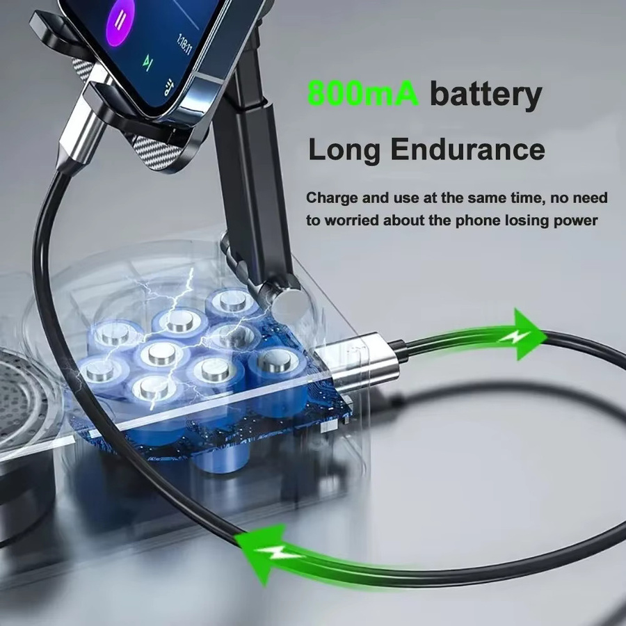 KEBIDUMEI 3-in-1 Bluetooth-Lautsprecher und Handyhalterung mit Ladestation in Schwarz - Bild 4