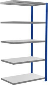 Schulte Anbauregal Steckregal MULTIplus330 mit 5 Fachböden und Kreuzstrebe, Farbe: Enzianblau/Verzinkt, B/T/H: 200 x 100 x 60 cm - Bild 1