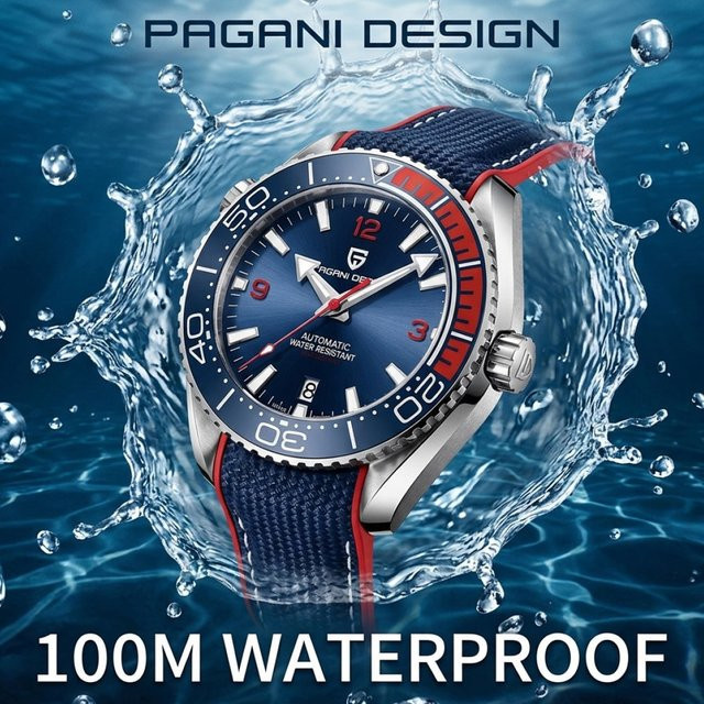 PAGANI DESIGN Armbanduhr, Automatik, Edelstahl, Weiß, 42 mm, Herren - Bild 1