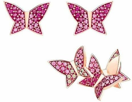 Swarovski Ohrstecker Set, Schmetterling, Kristall, Roségold, Damen - Bild 1