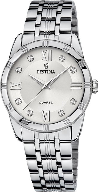 Festina Damenuhr, Quarz, Edelstahl, Weiß, 32 mm, 5 ATM - Bild 1