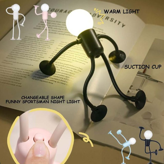 VENUSWING Sportler-Nachtlicht in Weiß mit veränderbarer Form und Vakuumadsorption für deinen Schreibtisch - Bild 1