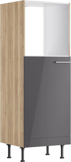Optifit Küchen-Mittelschrank für Backofen und Kühlschrank Jonte984 in Anthrazit-Wildeiche, Breite: 60 cm - Bild 1