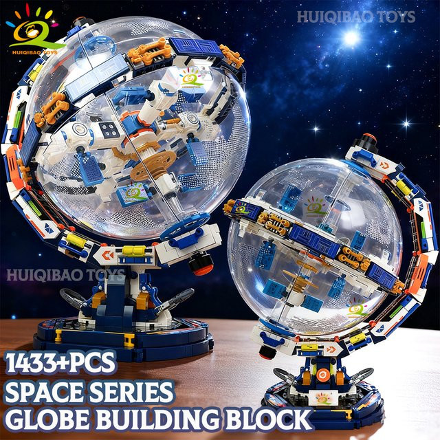 HUIQIBAO Raumstation Transparent Globus Astronomie Modell Bausteine - Bild 1