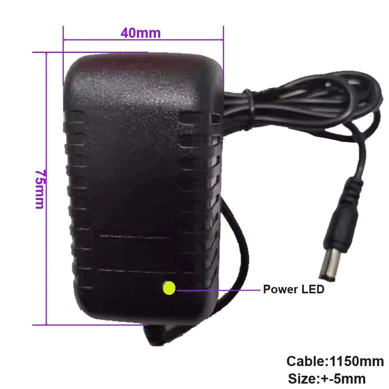 JIENUO Netzteil DC 12V 2A mit Barrel Plug, schwarzer Stromversorgung Adapter Konverter für Kamera, DVR und LED - Bild 3