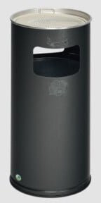VAR Kombi-Ascher und Abfallsammler rund für Innen und Außen, antiksilber, Volumen: 37 l, Durchmesser: 32 cm, Höhe: 70 cm - Bild 1