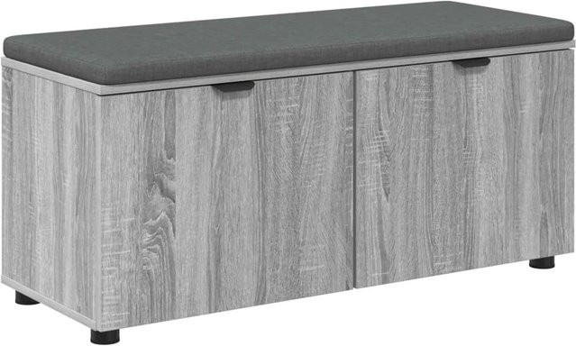 vidaXL Flurbank mit Kissen und Schuhregal in Grau Sonoma, B/T/H: 100 x 38 x 46 cm - Bild 1