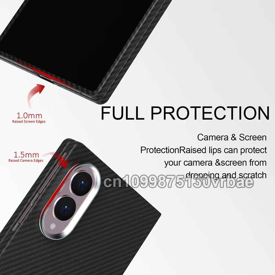 Slimlight Premium Schutzhülle für Samsung Galaxy Z Fold 8 Wide Case aus Carbon 600D Kevlar Aramidfaser-Gewebe in Schwarz Magnetisch Dünne Hartschale - Bild 4