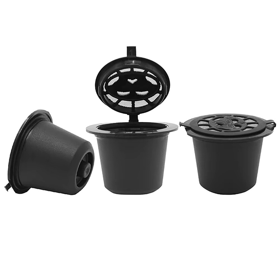 Nachfüllbare Kaffeekapseln für Nespresso Maschinen aus Kunststoff in Schwarz mit Löffel und Pinsel - Bild 5