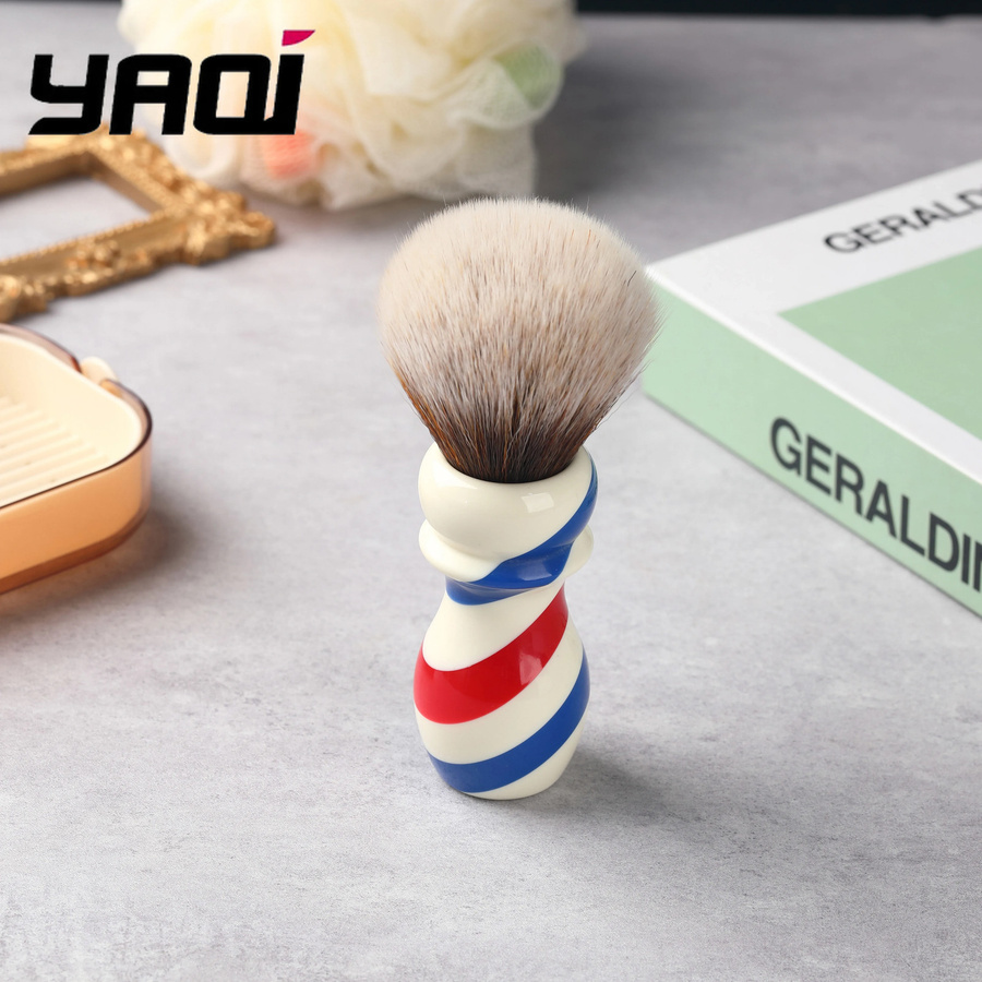 Yaqi New Barber Pole Style Rasierpinsel, 24mm, Synthetisch, Mew Brown - Bild 2
