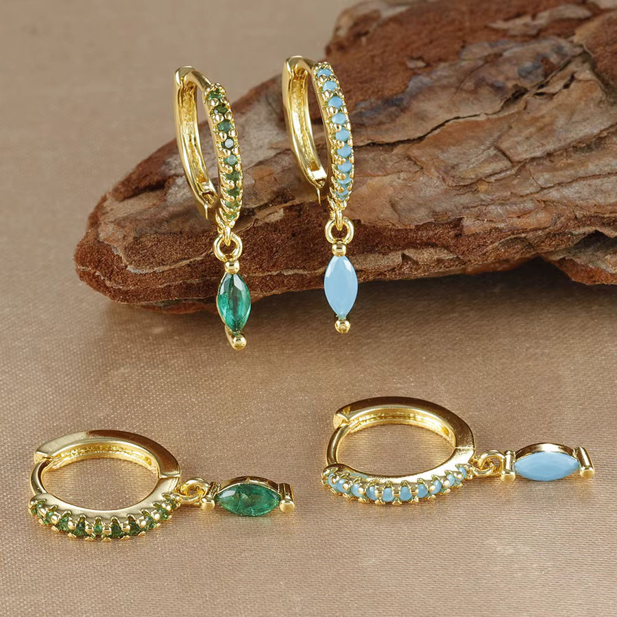Yuedane Ohrringe, Edelstahl, Gold, Zirkonia, Damen - Bild 1