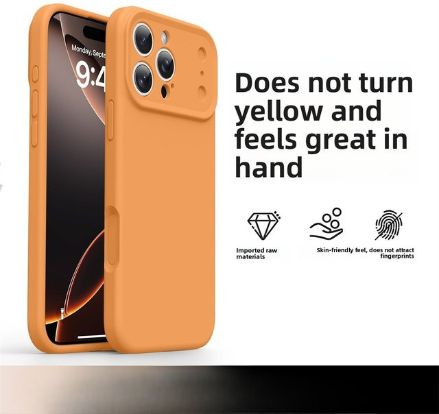 Stoßfeste Silikon-Handyhülle für Apple iPhone 17 Pro Max, iPhone 16, iPhone 15 und iPhone 14 Pro in Schwarz oder Orange - Bild 1