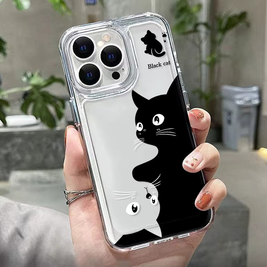 Transparente Handyhülle mit süßem Katzenmotiv für iPhone 16 Pro Max, 15, 14, 13, 12, 11, SE und weitere Modelle von AKABEILA - Bild 4