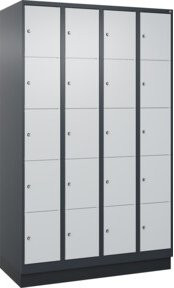 C+P Schließfachschrank Classic PLUS mit Sockel und 4 Abteilen, Farbe: Anthrazit/Grau/Schwarz, B/T/H: 120 x 50 x 195 cm - Bild 1
