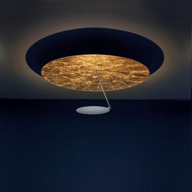 Catellani & Smith Lederam C150 LED-Deckenleuchte in Weiß und Blattgold mit warmweißem Licht (2700K) - Bild 1