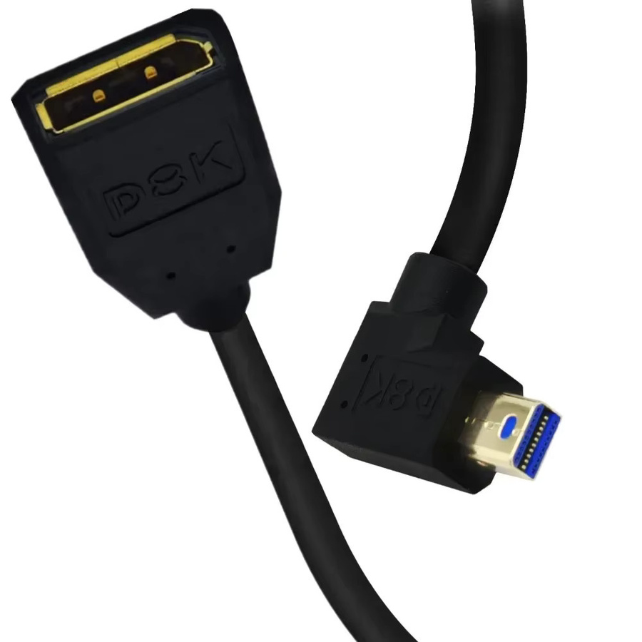 BSN Mini-Displayport auf DisplayPort Verlängerungskabel in Schwarz, 8K @ 60Hz, rechtwinkliger Mini-DP-Stecker mit Schraubbefestigung, Länge: 0,3 m - Bild 4