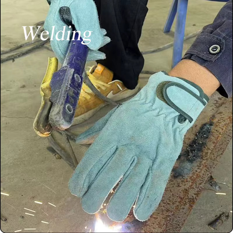 Lederhandschuhe zum Schweißen in Grün - Bild 2