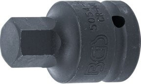 BGS Kraft-Bit-Einsatz 5054-19 in Schwarz mit 20 mm (3/4") Innenvierkant-Antrieb und 19 mm Innensechskant - Bild 1