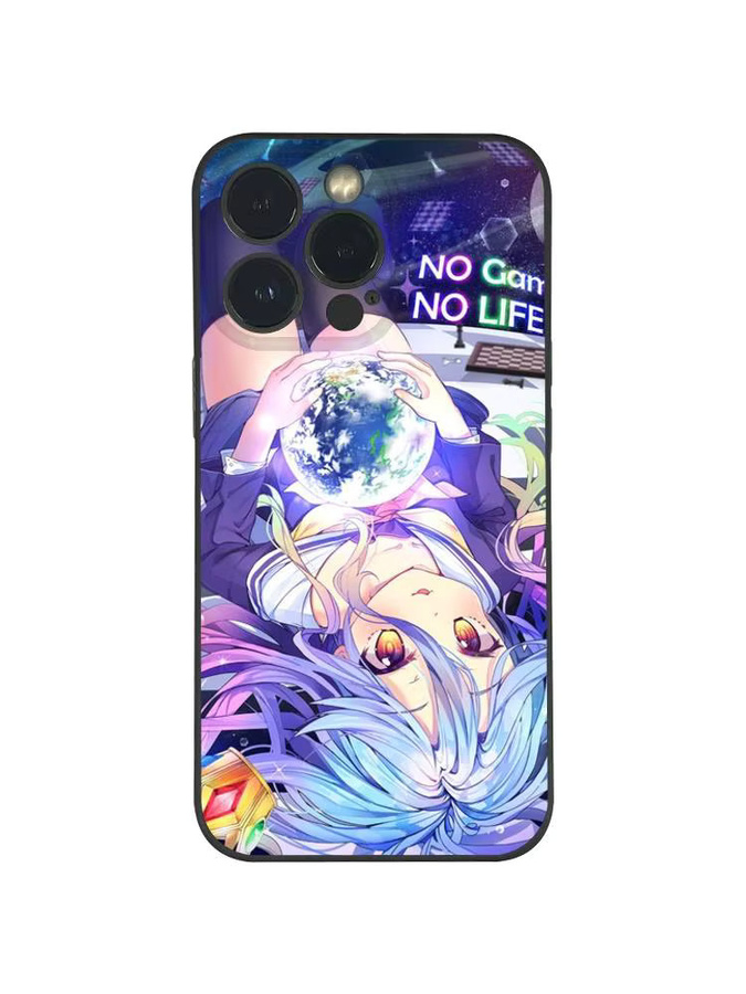No G-Game No Life Shiro Handyhülle für iPhone 11 bis 17 Pro Max Plus Mini Schwarz Frosted Soft Shell - Bild 6