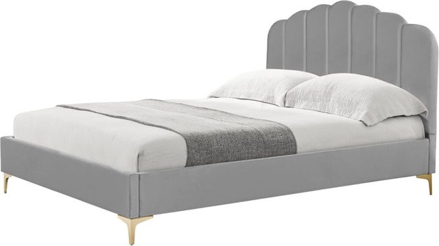 HTI-Living Bett Yoris im Art Deco Stil aus goldenem Velvet, B/T/H: 140 x 200 x 213 cm - Bild 1