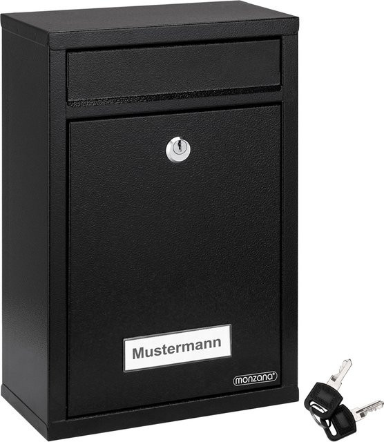 Monzana Briefkasten Schwarz B/T/H: 32 x 22 x 9 cm - Bild 1