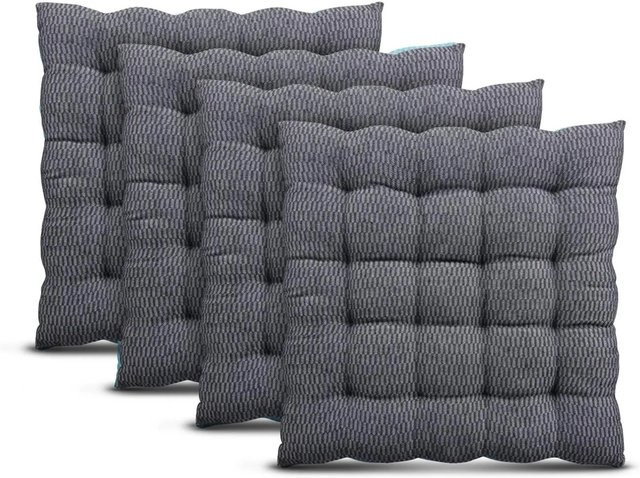 Bestlivings Stuhlkissen Lissabon 4er Pack Grau, B/T/H: 38 x 38 x 2 cm - Bild 1