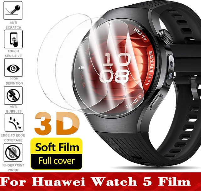 Huawei Displayschutzfolie Hydrogel, Huawei Watch 5, 42 mm, 46 mm, Unisex - Bild 1