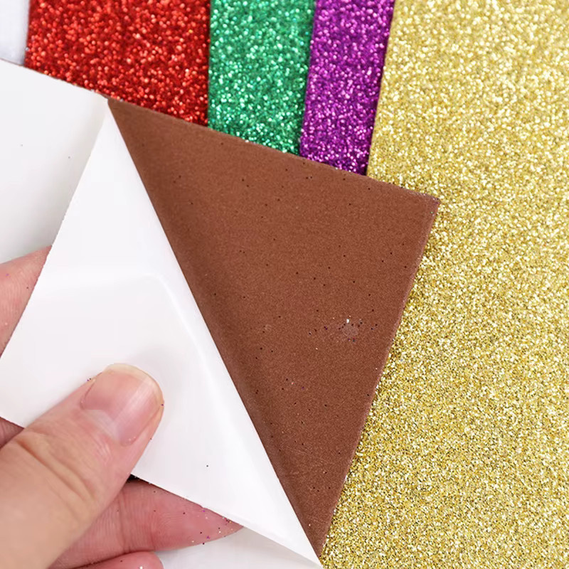 10 Stück selbstklebendes Glitter-Schaumpapier in Silber und Multicolour für DIY-Handwerk und Bastelarbeiten - Bild 4