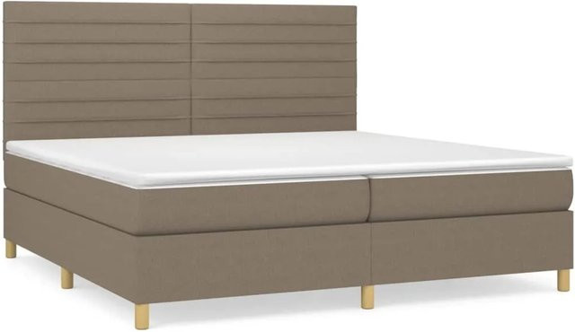 vidaXL Boxspringbett mit Matratze Hybrid-Design in Taupe, B/T/H: 200 x 200 x 118 cm - Bild 1