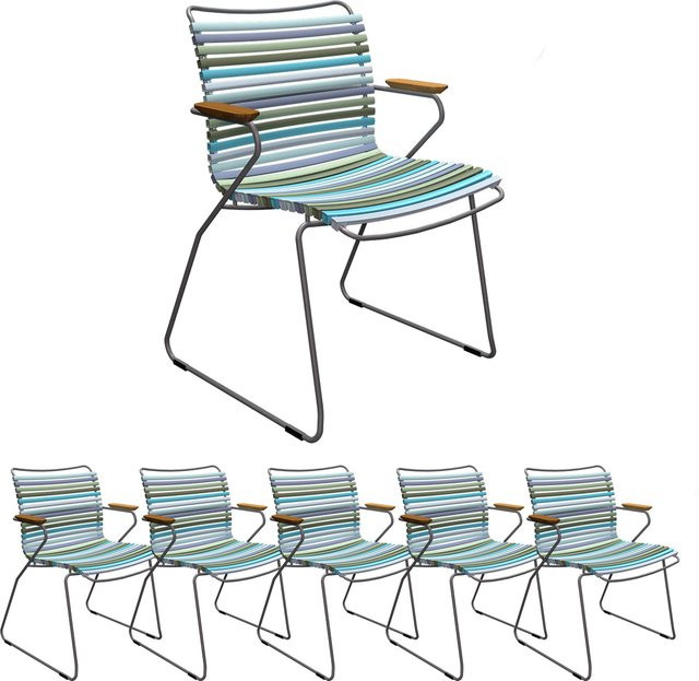 6er Set Gartenstühle Houe CLICK mit Armlehnen aus Aluminium in Multicolor - Bild 1