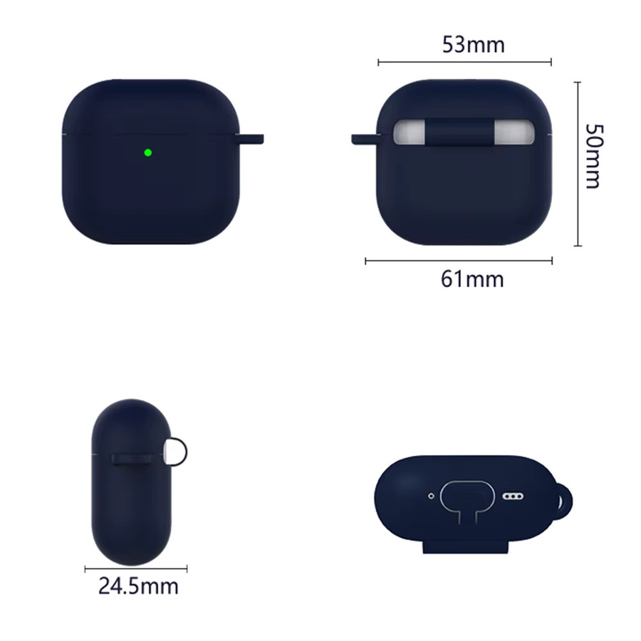 Silikon-Schutzhülle für Apple AirPods Pro (1., 2. und 3. Generation) sowie AirPods (1., 2. und 3. Generation) inklusive Schlüsselring in Grün - Bild 4
