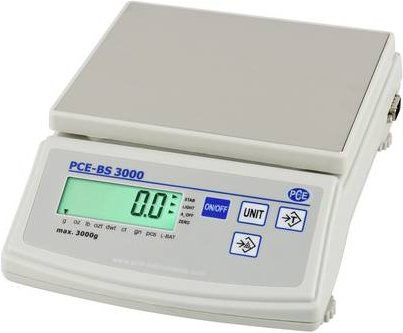 PCE Instruments Zähl-Tischwaage PCE-BS 3000 in Weiß mit Stückzählfunktion und Edelstahl-Wägefläche, Kapazität bis 3000 g, Wägefläche B: 16,0 cm, T: 13,5 cm - Bild 1