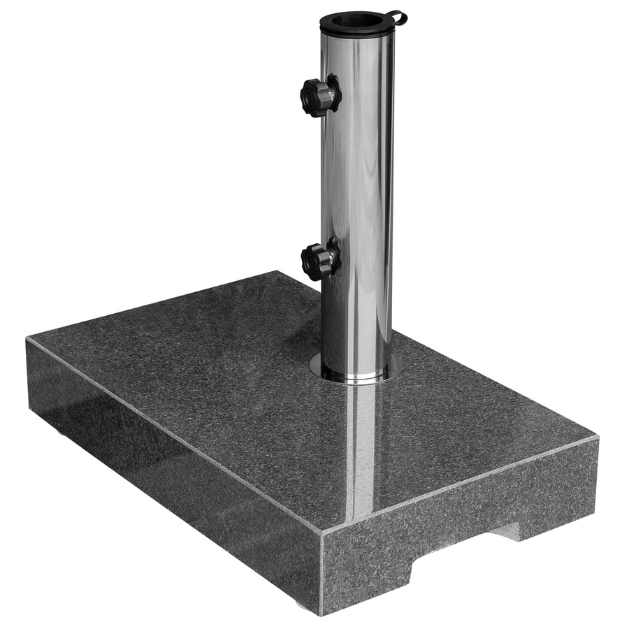 anndora Sonnenschirmständer halb Granit Dunkelgrau mit 25kg Gewicht für Balkon und max. 48mm Stamm - Bild 1