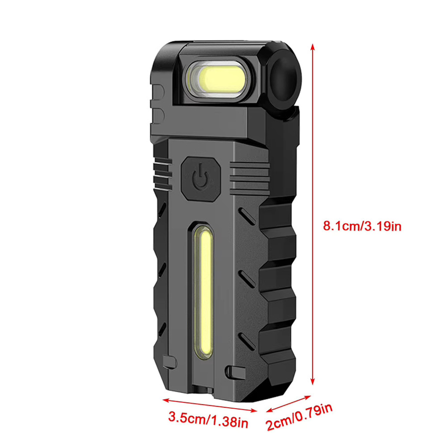 APWIKOGER Magnetische LED-Taschenlampe in Schwarz mit 180 Grad drehbarem Kopf als tragbare EDC-Arbeitsleuchte für Camping und Wandern - Bild 5