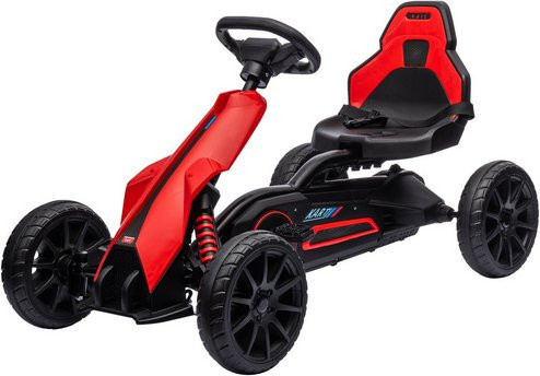 HOMCOM Gokart Kinderfahrzeug Tretauto mit verstellbarem Sitz ab 3 - 8 Jahren in Rot - Bild 5