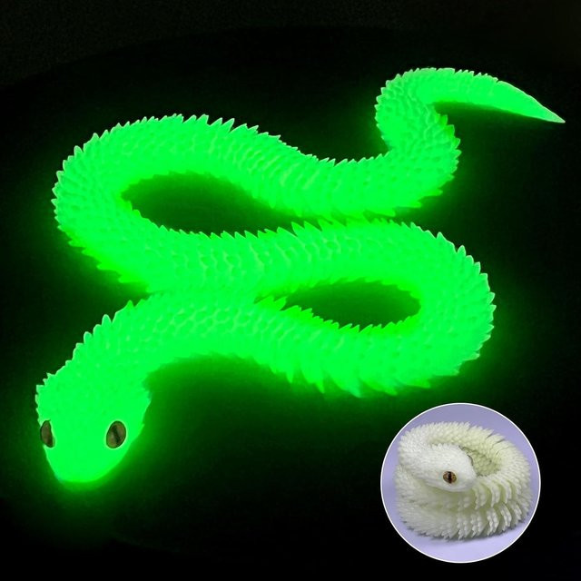 BC Pet Supplies Kreative Gelenkige Schlangenfigur, 3D-gedruckt, green, 30cm - Bild 1
