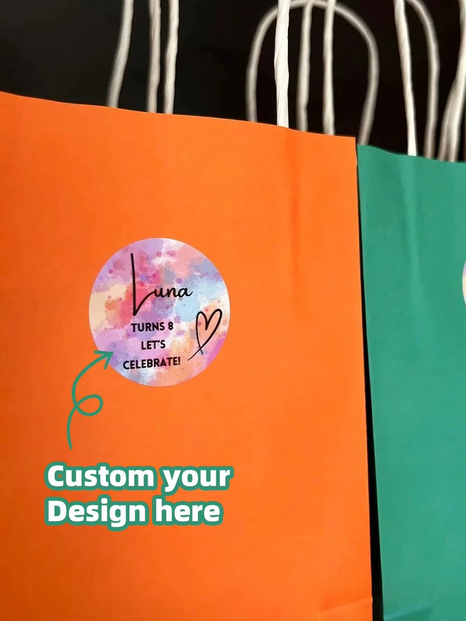 Personalisierte runde Aufkleber mit individuellem Text oder Logo, Mehrfarbig, Papier - Bild 3